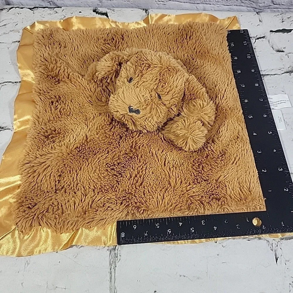 Cloud Island Puppy Dog Lovey Security Blanket Satin Plush‎ Fuzzy Brown